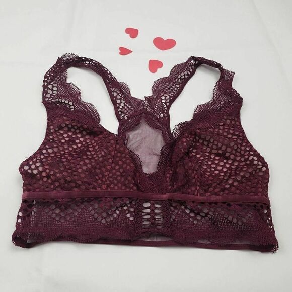 Victoria's Secret V Sexy Black Orchid Fishnet Lace Bralette Bra Small NWT - Picture 1 of 6